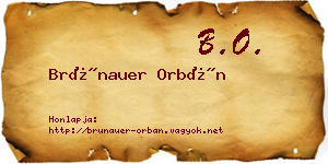 Brünauer Orbán névjegykártya